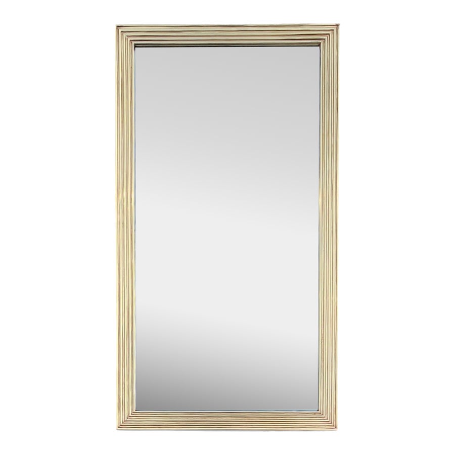 19th Century French Reeded Brass Frame Mirror