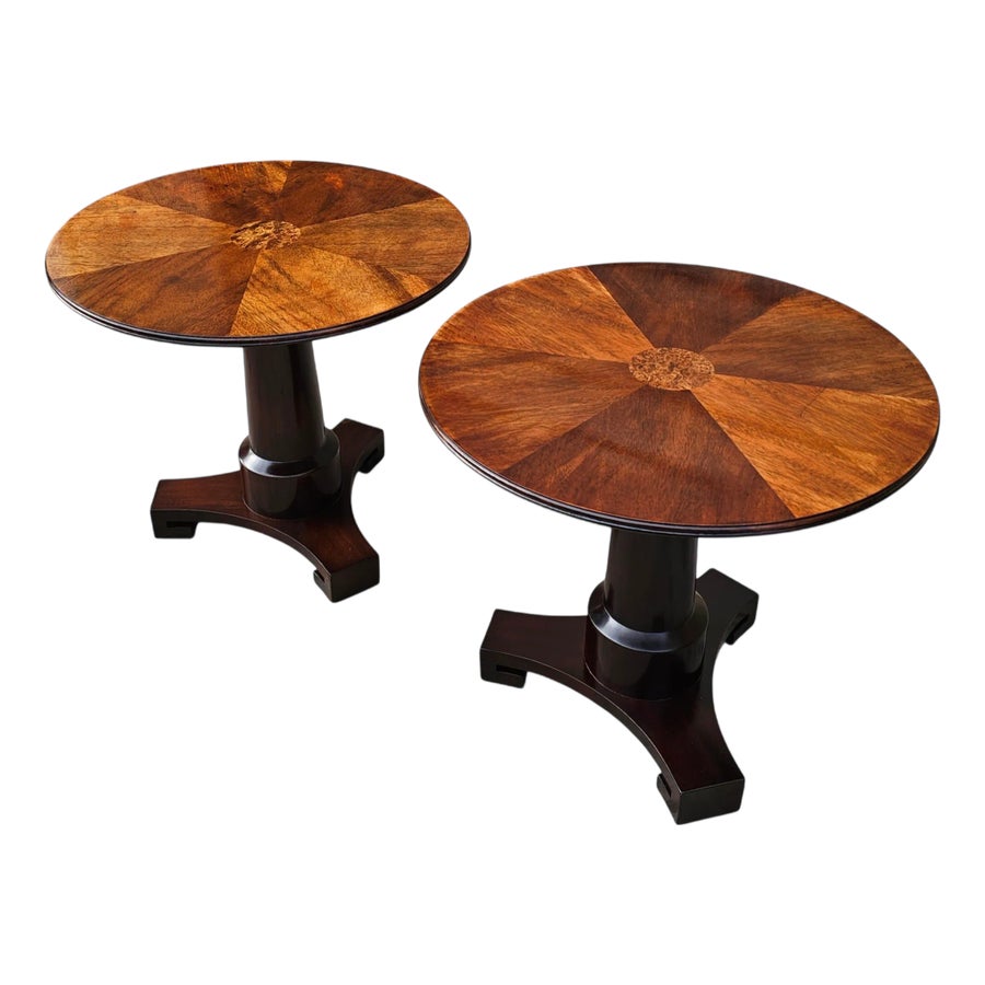 Pair of Vintage Baker Furniture Biedermeier Style Side Tables