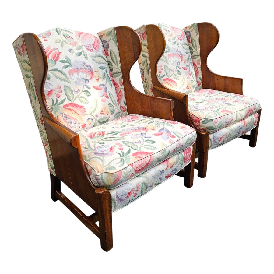 Pair of Vintage Stickley "Connecticut Valley" Wingback Chairs