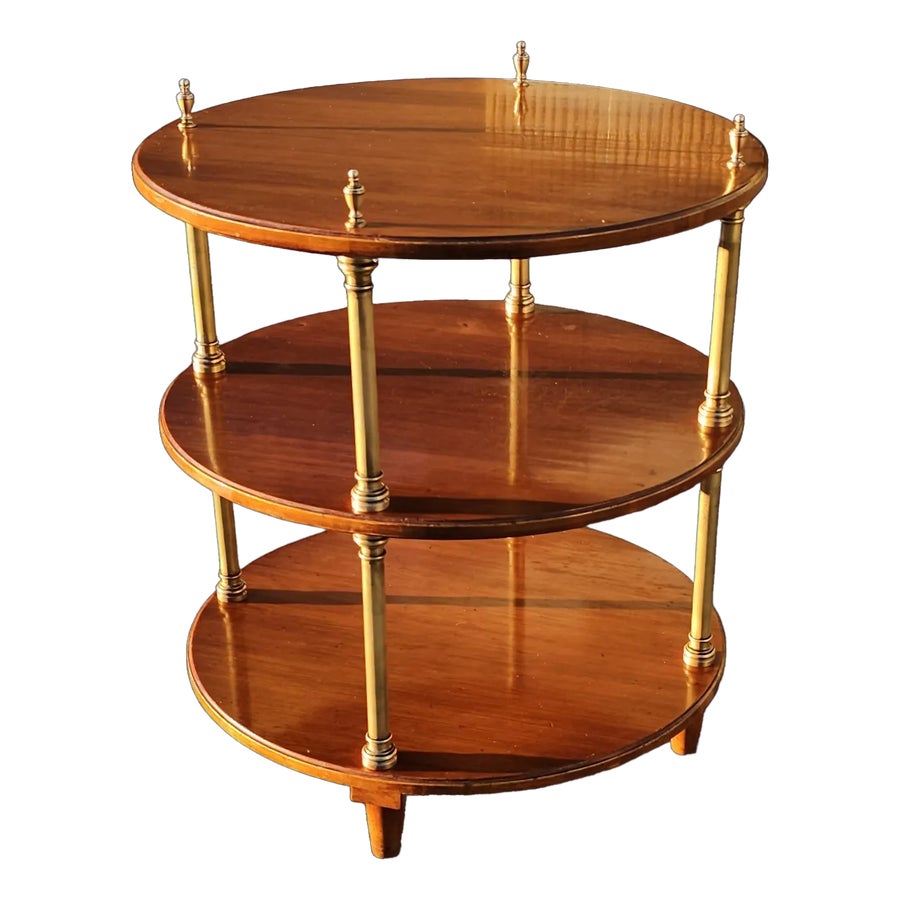 Vintage Alfred Assid English Campaign Style Three-Tiered Stand