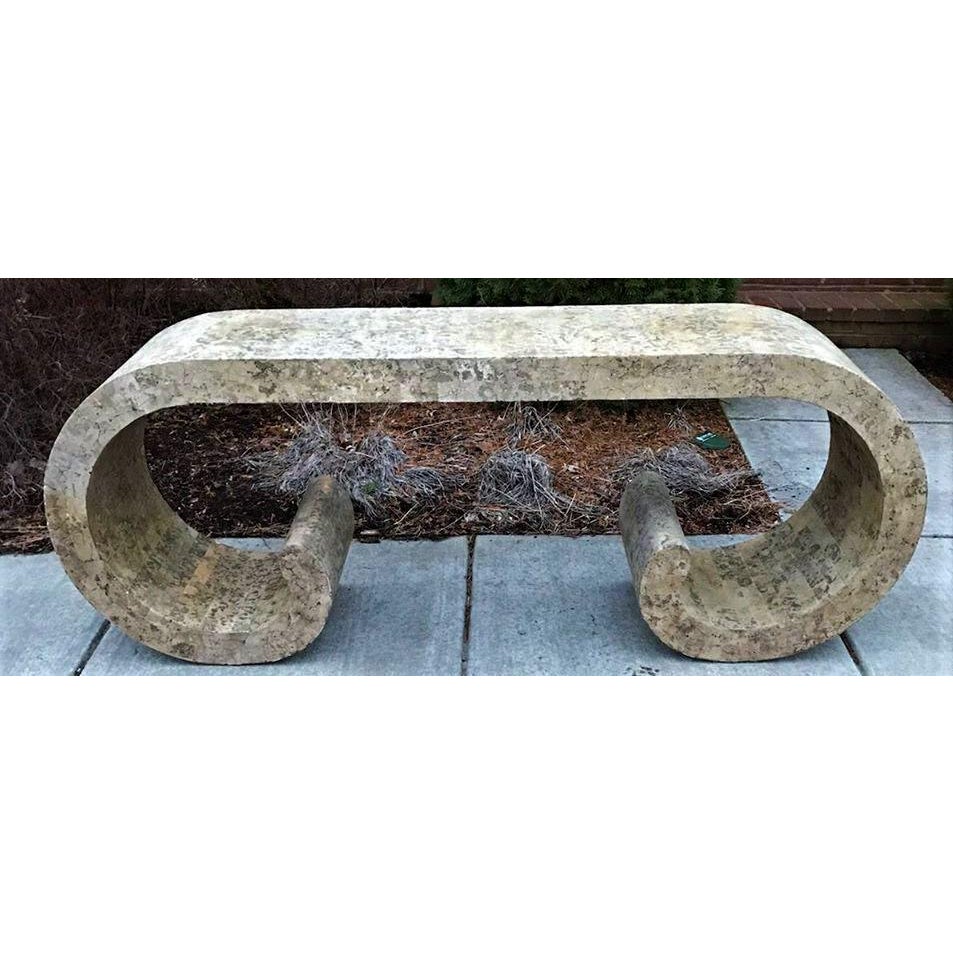 vintage-hollywood-regency-faux-tessellated-stone-waterfall-console-table-4701