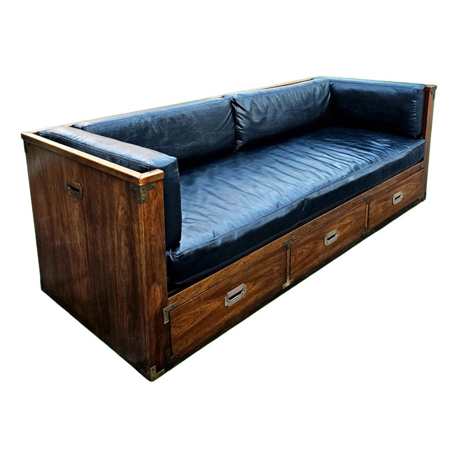 Mid-Century Bernhardt Campaign Case Sofa