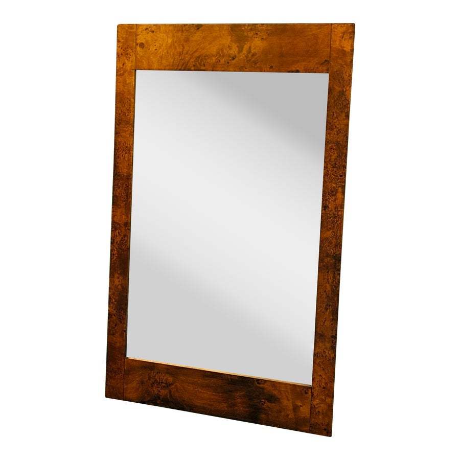 Mid-Century West Michigan Furniture Burl Wall Mirror
