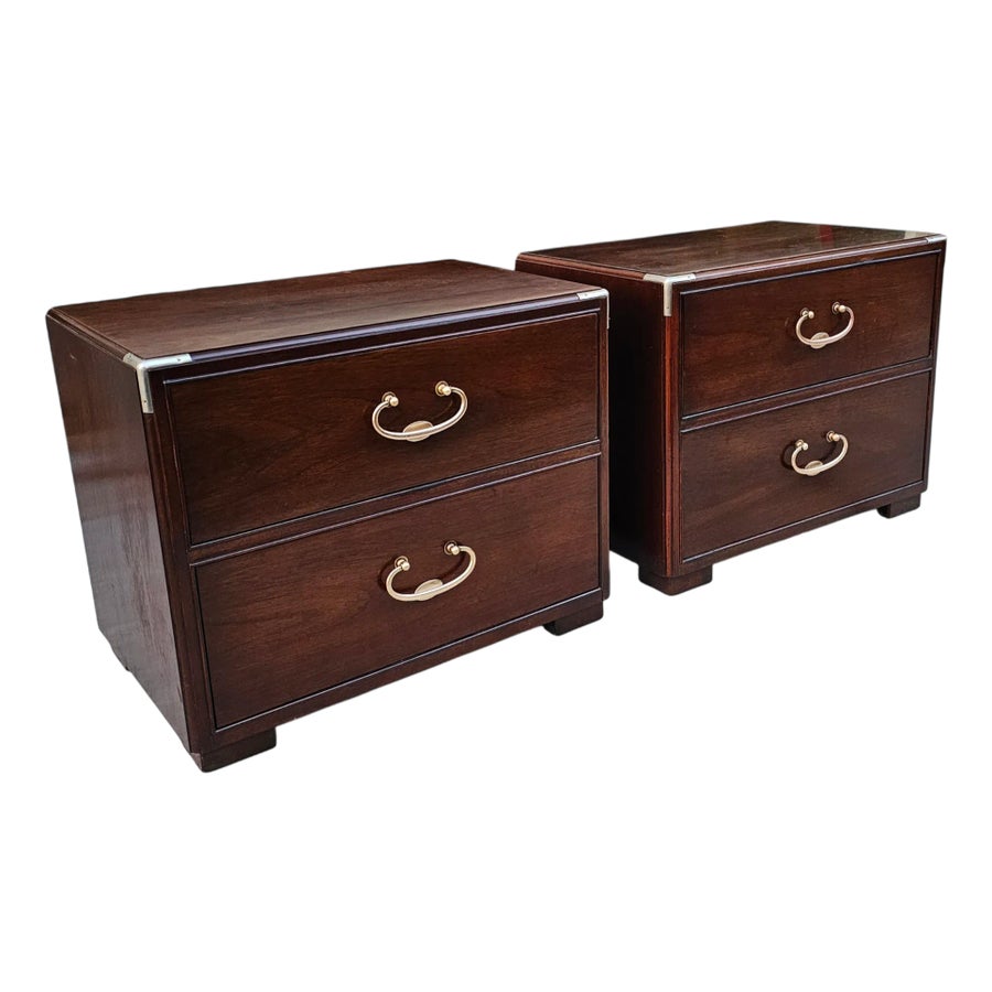 Pair of Vintage Hollywood Regency Chinoiserie Nightstands
