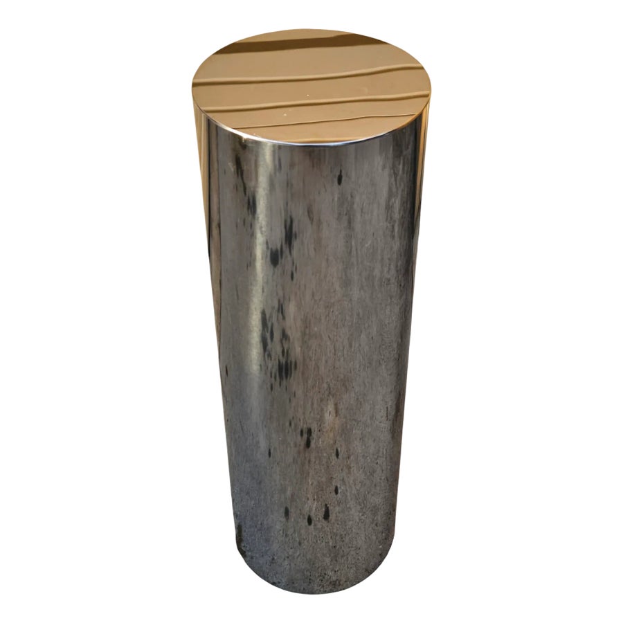 Vintage Polished Aluminum Pedestal by Paul Mayen for Habitat (Unsigned)