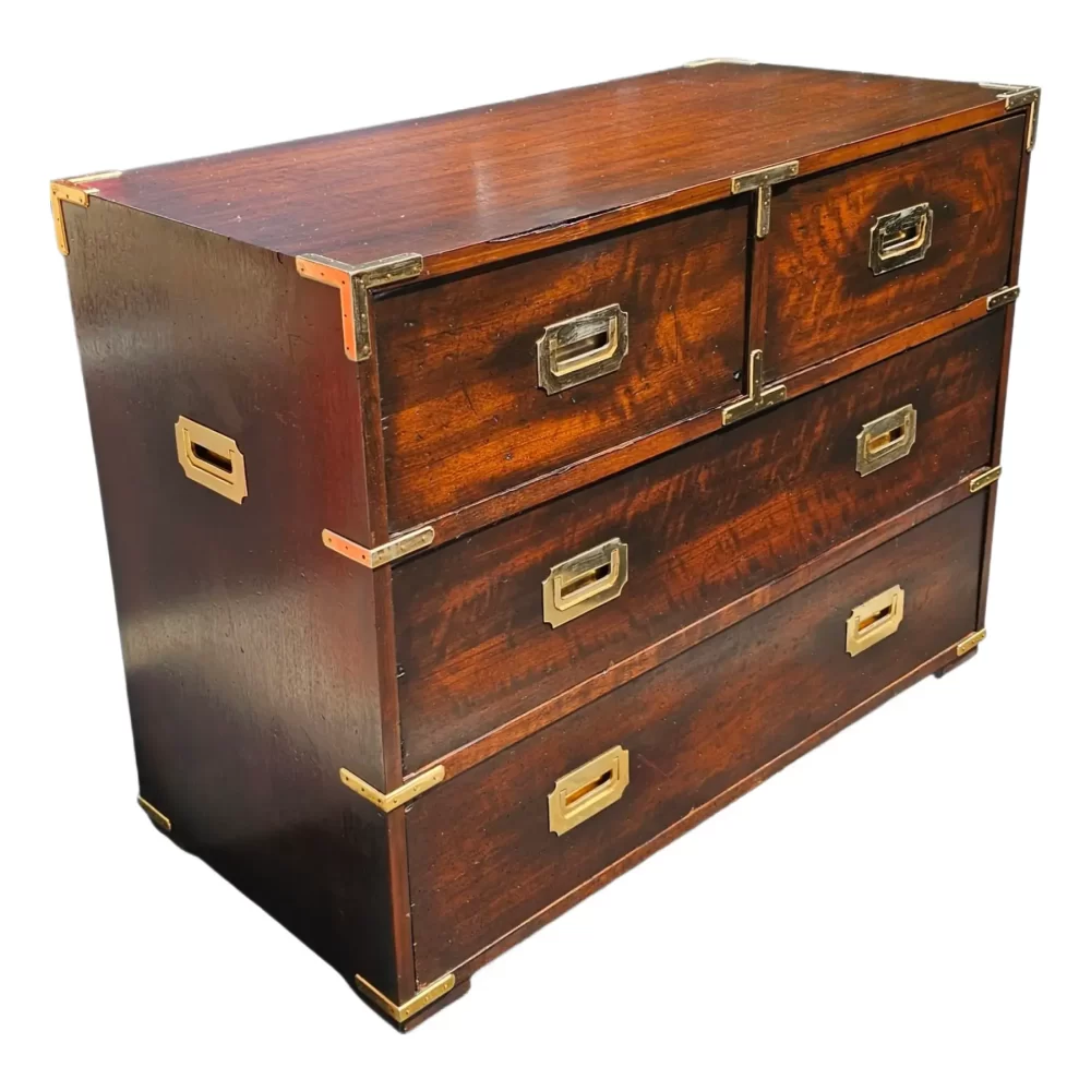 Antique Campaign Style Bachelor's Chest Made in Spain