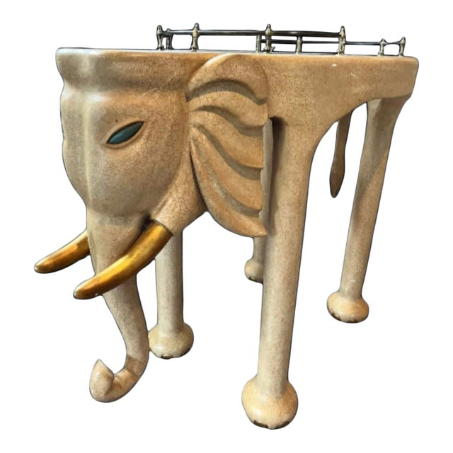 Late 20th Century Marge Carson Elephant Bar Cart [Unsigned]