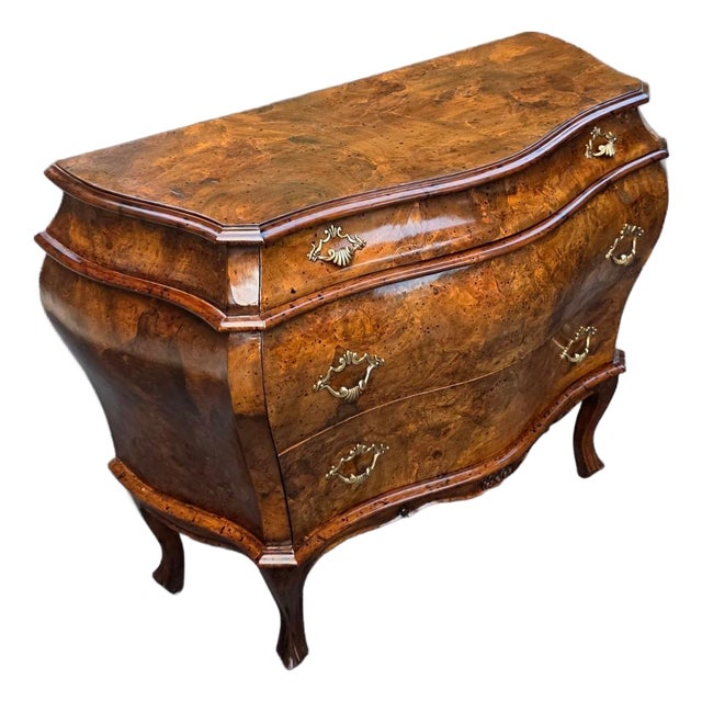 Vintage Italian Olive Wood Bombay Style Chest