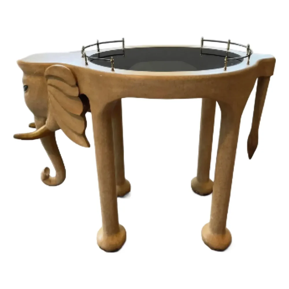 Late 20th Century Marge Carson Elephant Bar Cart [Unsigned]