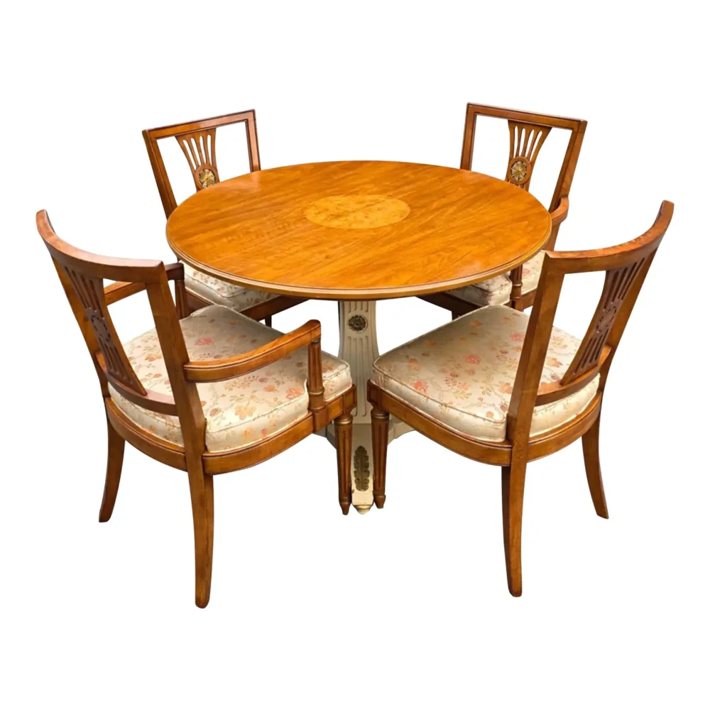 Mid 20th Century Henredon Furniture Breakfast Table and Chairs - Set of 5