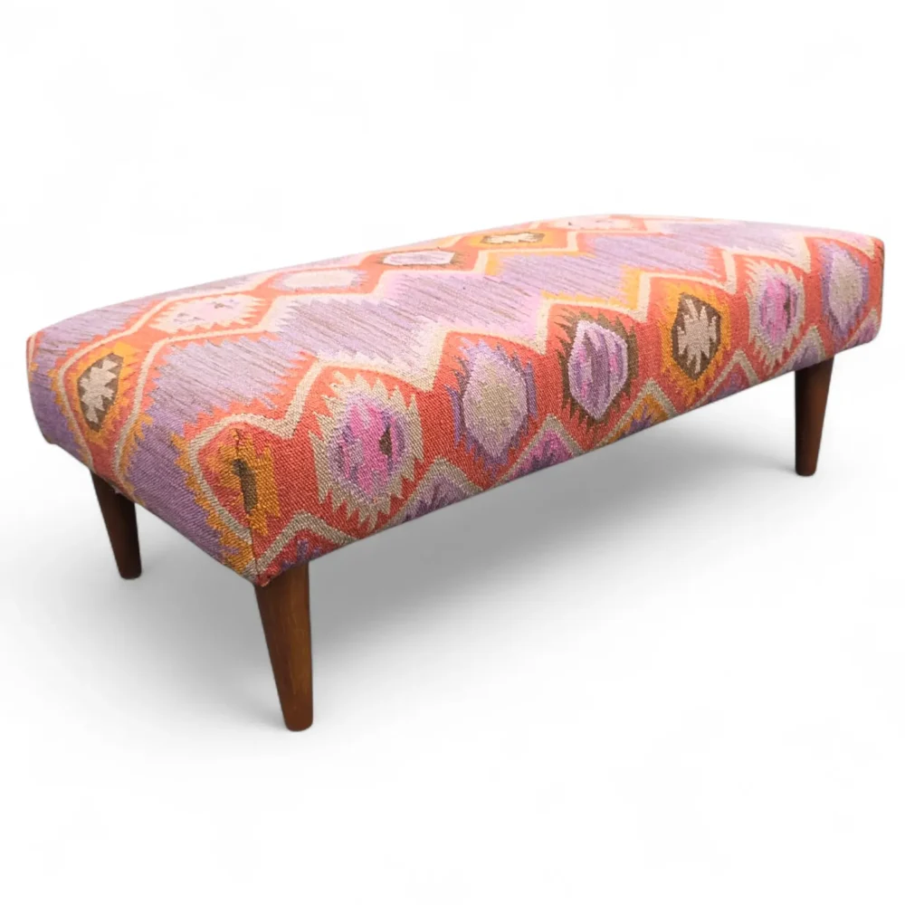 Mid 20th Century Kilim Covered Ottoman