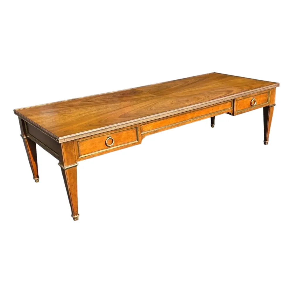 Mid 20th Century Walnut and Brass Mounted French Directoire Style Baker Coffee