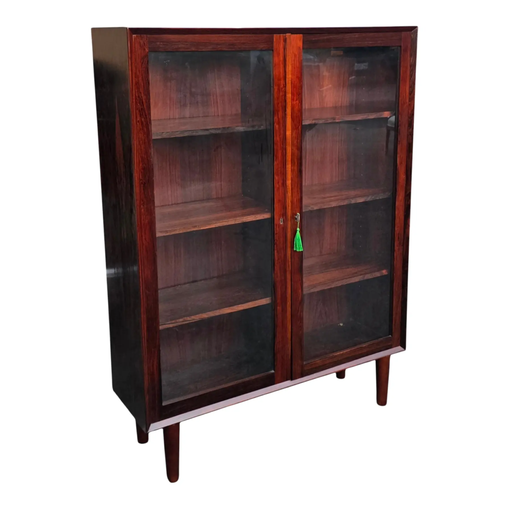 Erik Brouer Rosewood Display Cabinet, Denmark 1960s [Unsigned]