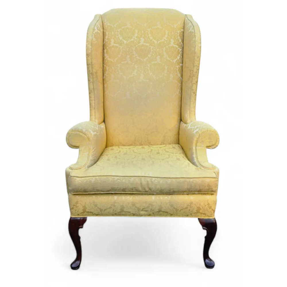 Vintage Queen Anne High Wingback Armchair