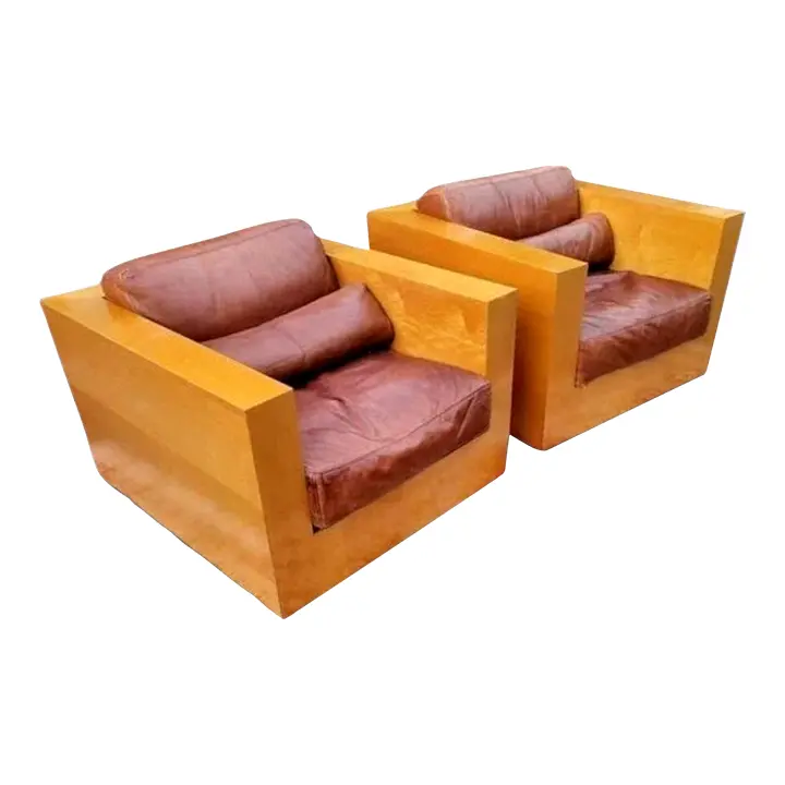 1990s Ralph Lauren Leather Rl2000 Metropolitan Chairs - Set of 2