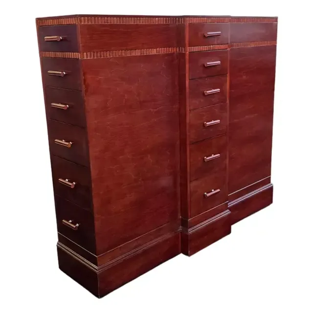 Rare Kittinger Architectural Cherry Freestanding 18-Drawer Commode, Late 20th Century