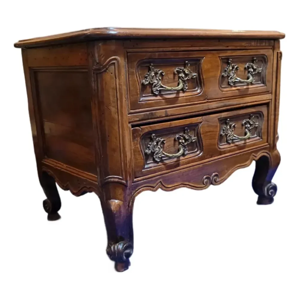 Early 19th Century French Provincial Louis XV Walnut Petite Commode (Table De Chevet), Circa 1790–1825