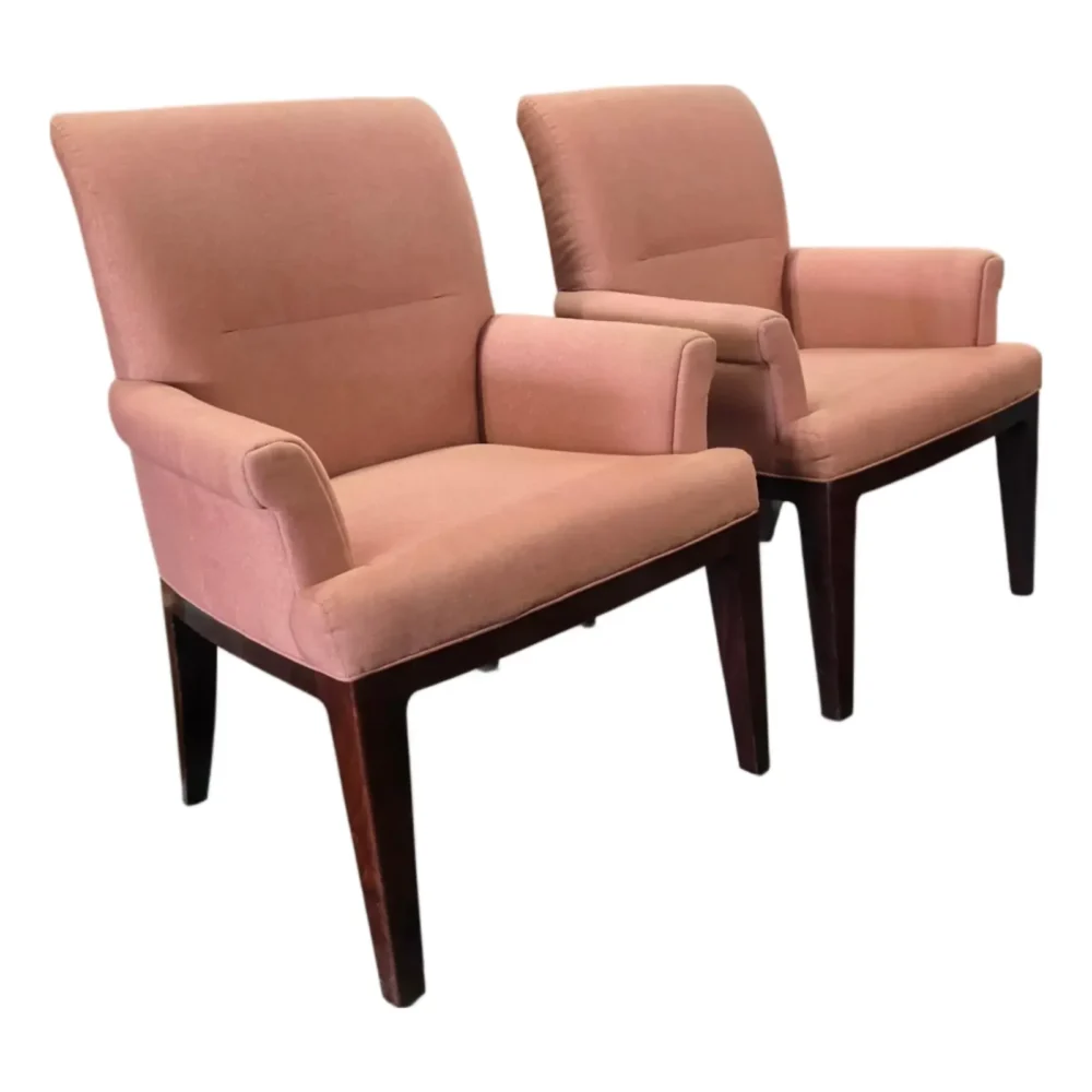 Pair of Bill Sofield for Baker Furniture Contemporary Upholstered Armchairs